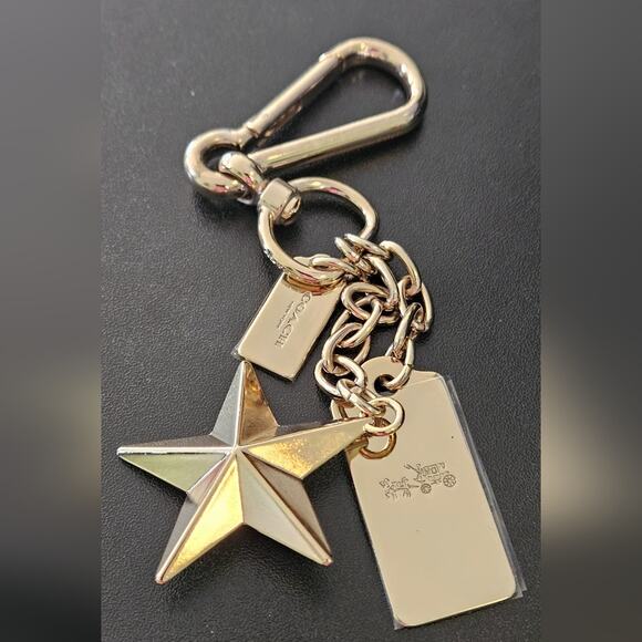 Coach Rare Star Motif Keychain Bag Charm